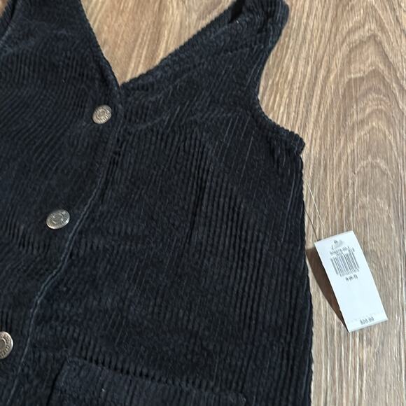 NWT Old Navy Girls Sleeveless Button Front Corduroy Dress Small Black 6-7 - Picture 2 of 5